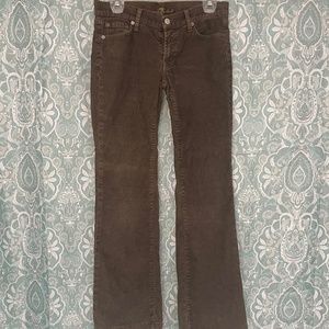 Women's 7 For All Mankind Brown Corduroy Flare Jeans - 28